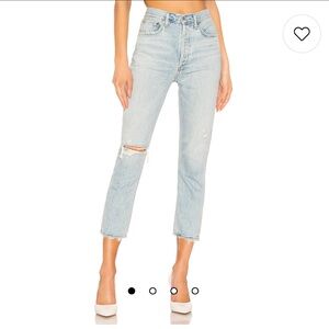 AGOLDE Riley High Rise Straight Crop in Shatter